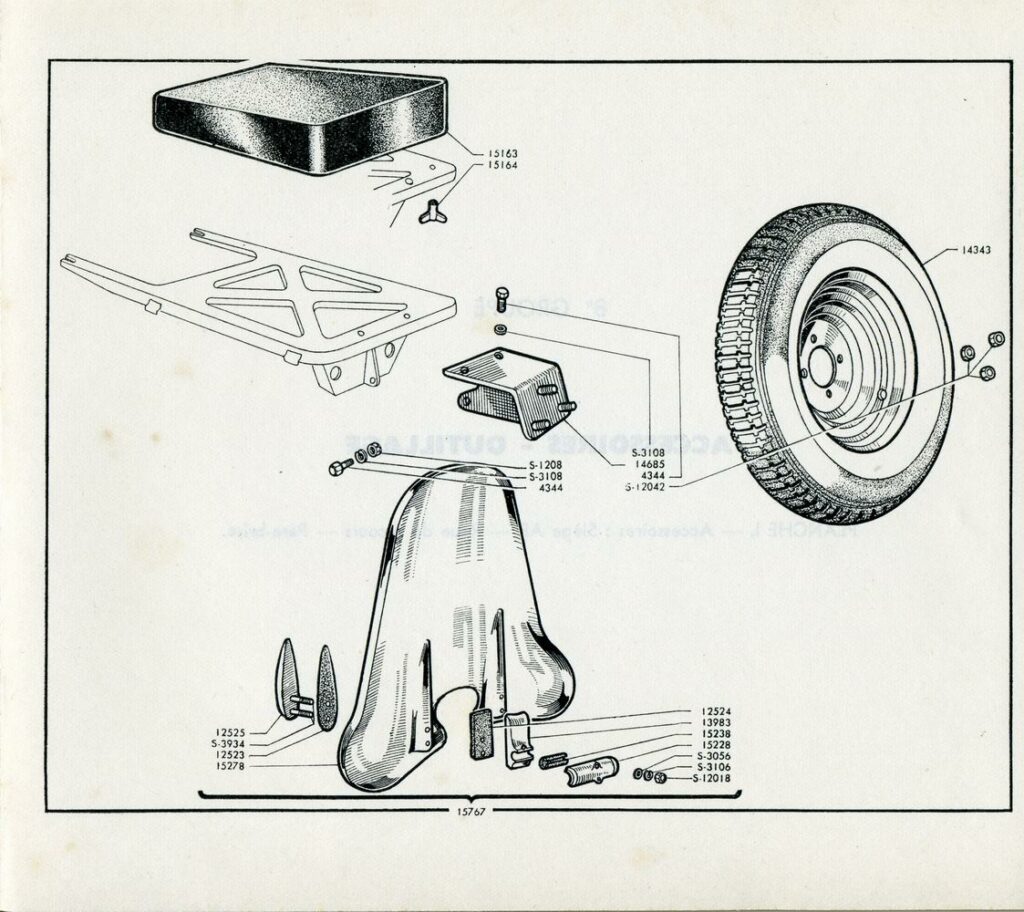Pouf et support roue de secours Acma 50-54