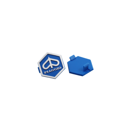 Emblème "Piaggio" hexagonale en plastique à clipper vespa PX Arco/T5