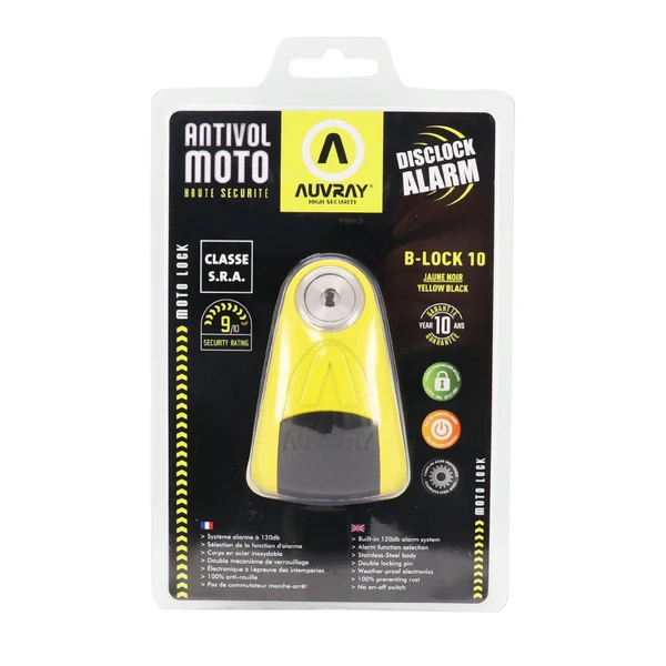 Bloque Disque "Auvray" 10mm avec Alarme sonore Classe S.R.A